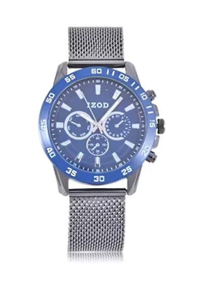 IZOD Gunmetal Mesh Sport Bracelet Watch