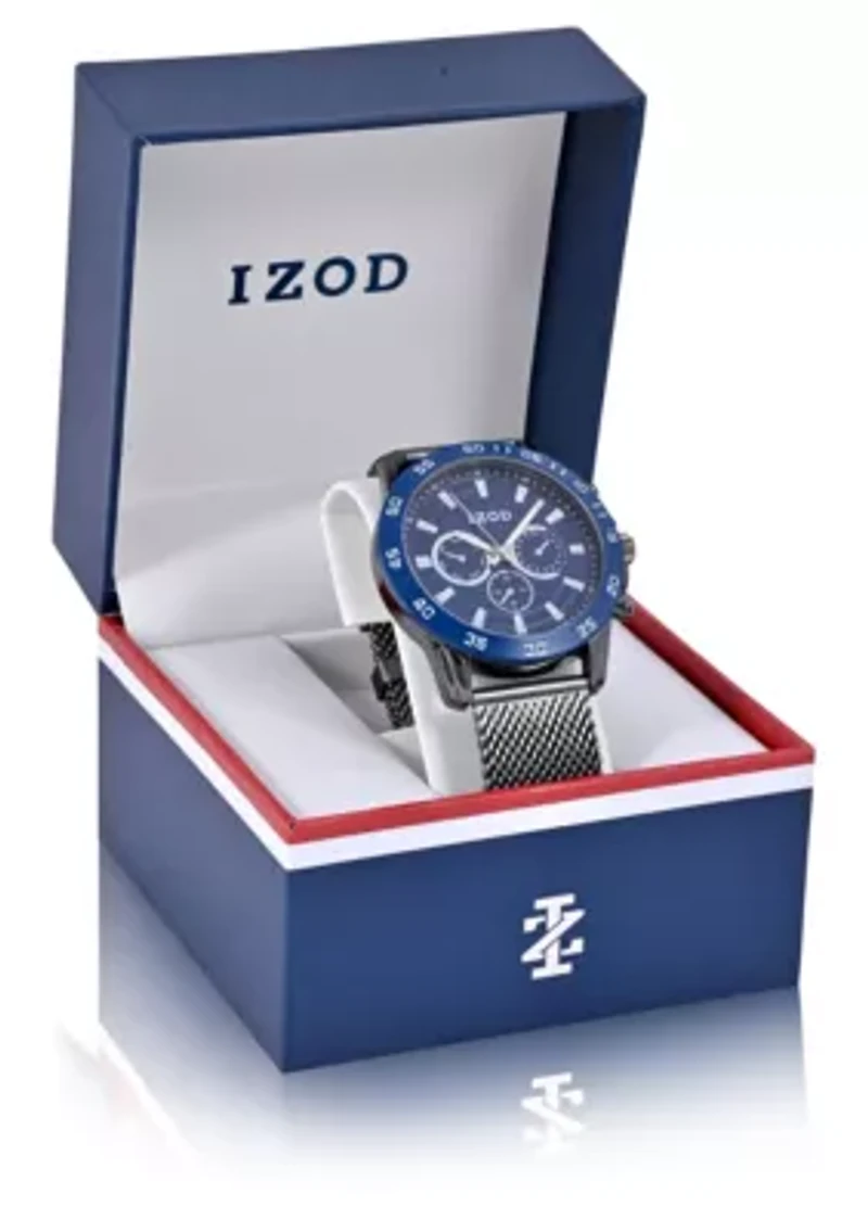 IZOD Gunmetal Mesh Sport Bracelet Watch
