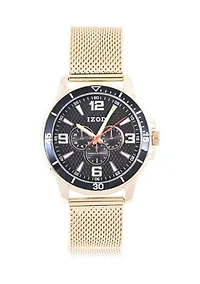 IZOD Goldtone Mesh Sport Bracelet Watch
