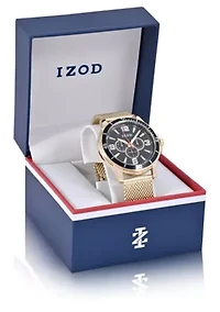 IZOD Goldtone Mesh Sport Bracelet Watch