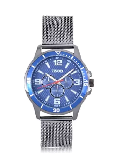 IZOD Black Mesh Sport Bracelet Watch