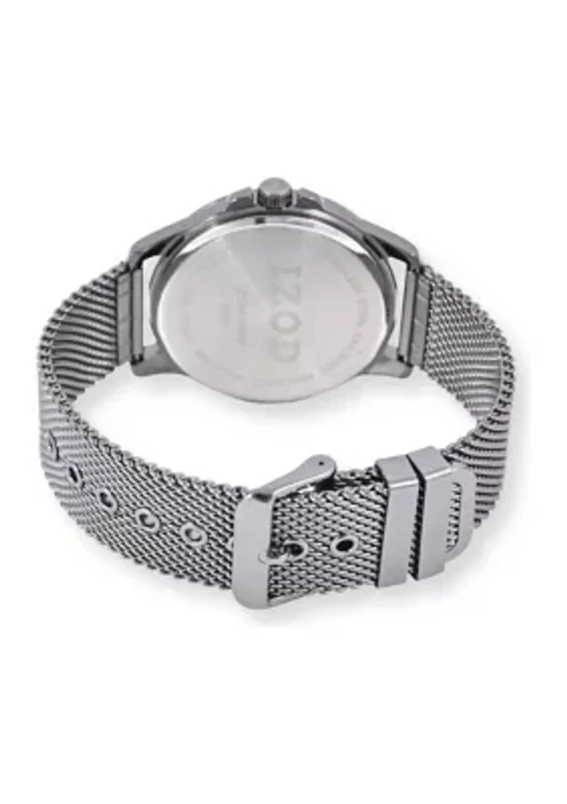 IZOD Black Mesh Sport Bracelet Watch