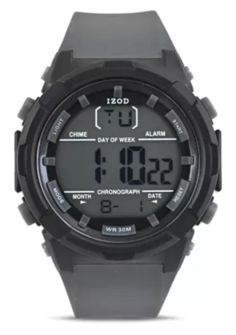 IZOD Adult Mens Digital Sports Watch in Grey Model# IZO7017