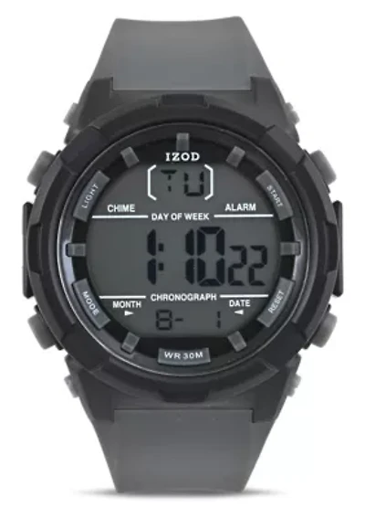 IZOD Adult Mens Digital Sports Watch in Grey Model# IZO7017