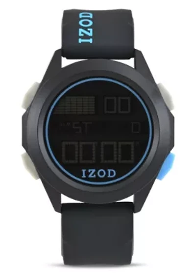 IZOD Adult Mens Digital Sports Watch in Black Model# IZO7053