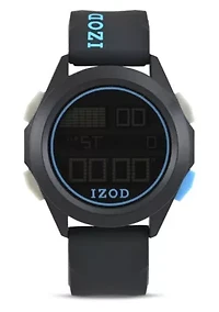 IZOD Adult Mens Digital Sports Watch in Black Model# IZO7053