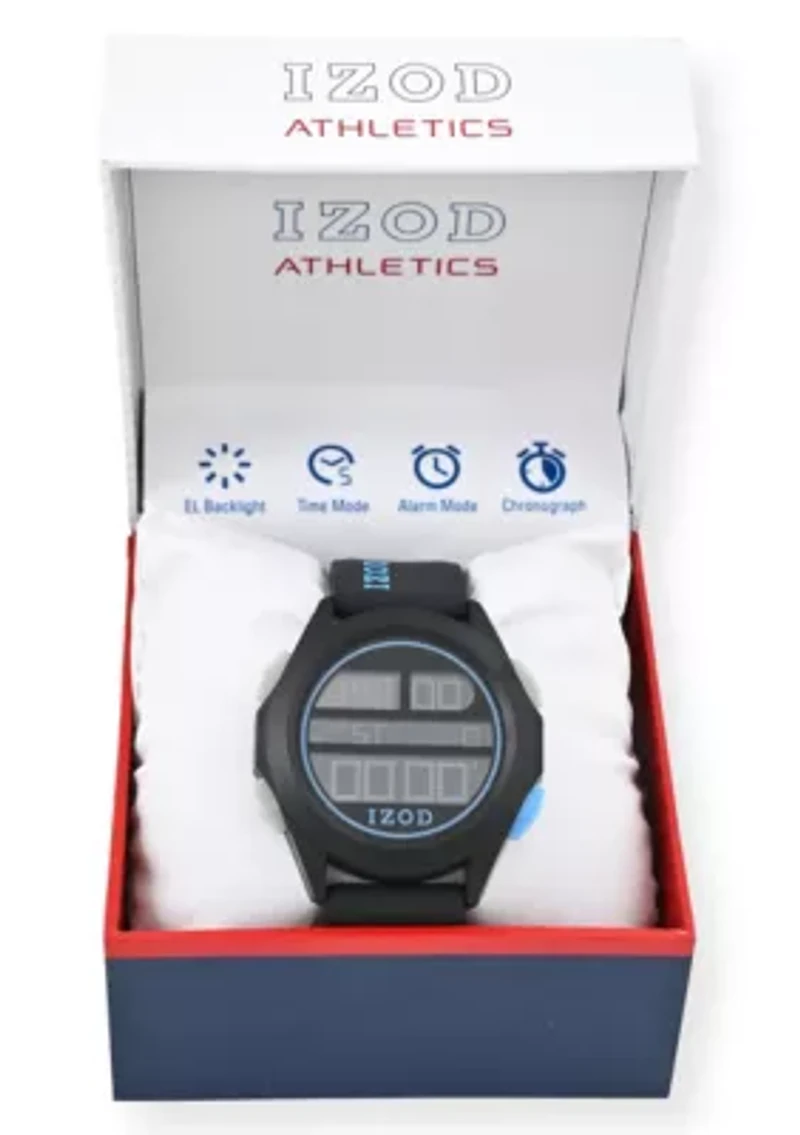 IZOD Adult Mens Digital Sports Watch in Black Model# IZO7053