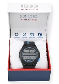 IZOD Adult Mens Digital Sports Watch in Black Model# IZO7053