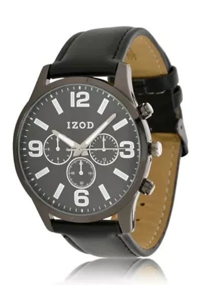 IZOD Men's Black Strap Watch