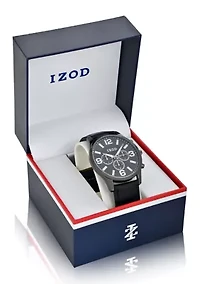 IZOD Men's Black Strap Watch