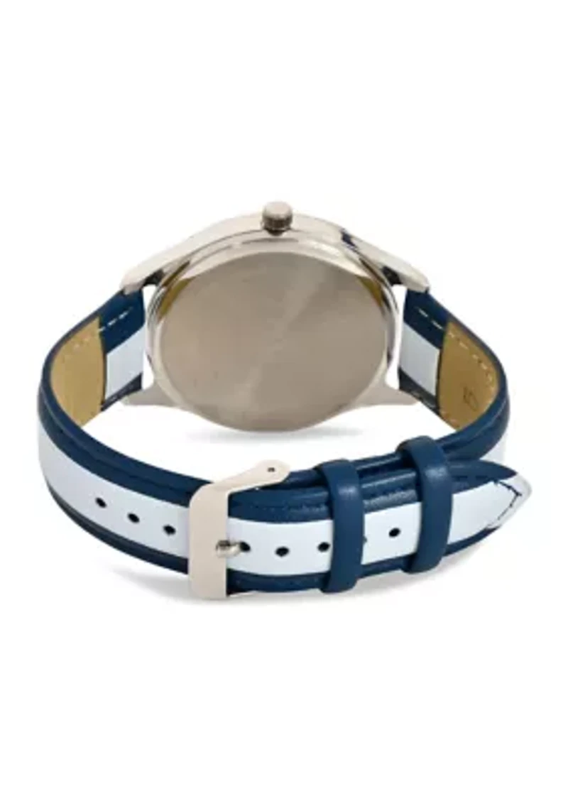 IZOD Men's Blue w Gray Stripe Strap Watch