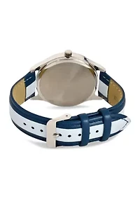 IZOD Men's Blue w Gray Stripe Strap Watch