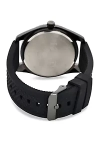 IZOD Black Textrured Silicone Starp Watch