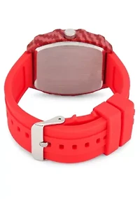 IZOD Adult Mens Analog Watch w Red Rubber Strap in Red Model# IZO9411