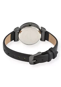 Tahari Adult Womens Analog Watch w Gunmetal Case and Black Strap Model# TAH3050
