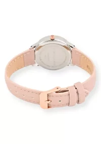 Tahari Adult Womens Analog Watch w Rose Gold Dial with Blush Strap w Genuine Diamond Model# TAH3120
