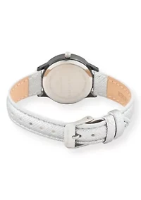 Tahari Adult Womens Analog Watch w Silver Case Black Dial with Silver Strap w Genuine Diamond Model# TAH3122