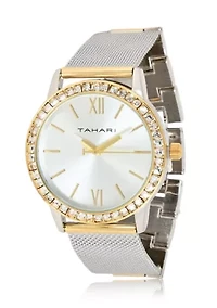 TAHARI Ladies Stainless Steel Mesh Bracelet Watch