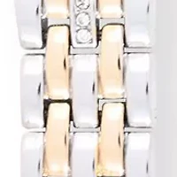 TAHARI Ladies Two Tone Bracelet Watch with Stone Accents