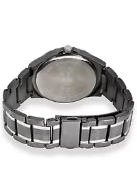 TAHARI Ladies Black Plated Two Tone Bracelet Watch