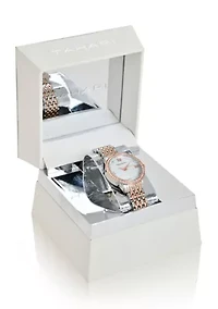 TAHARI Ladies Rose Gold Two Tone Bracelet Watch