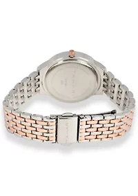 TAHARI Ladies Rose Gold Two Tone Bracelet Watch
