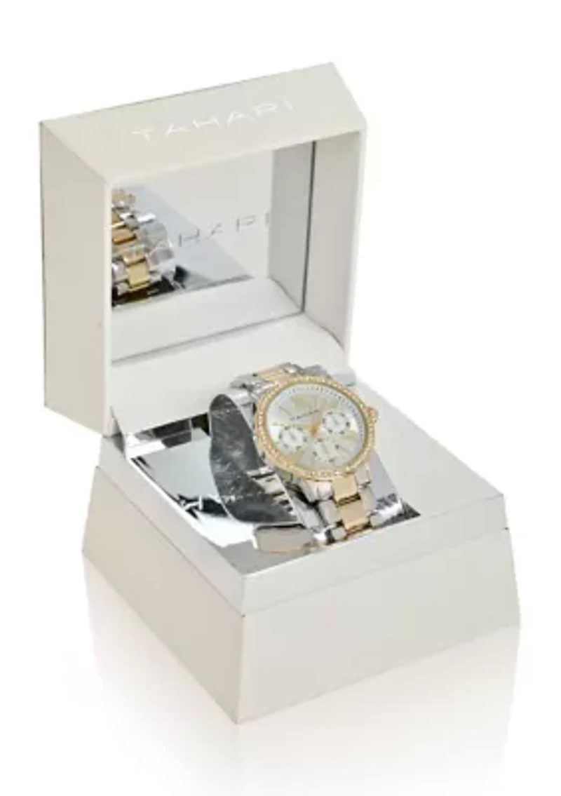 TAHARI Ladies Two Tone Bracelet Watch