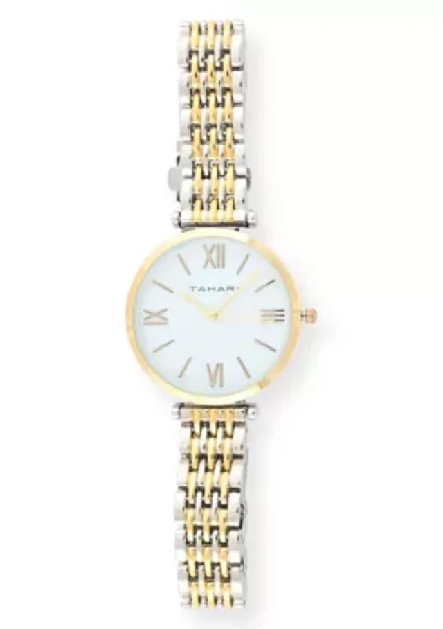 Tahari Adult Womens Analog Watch w Gold Case and Two-Tone  display picture 3