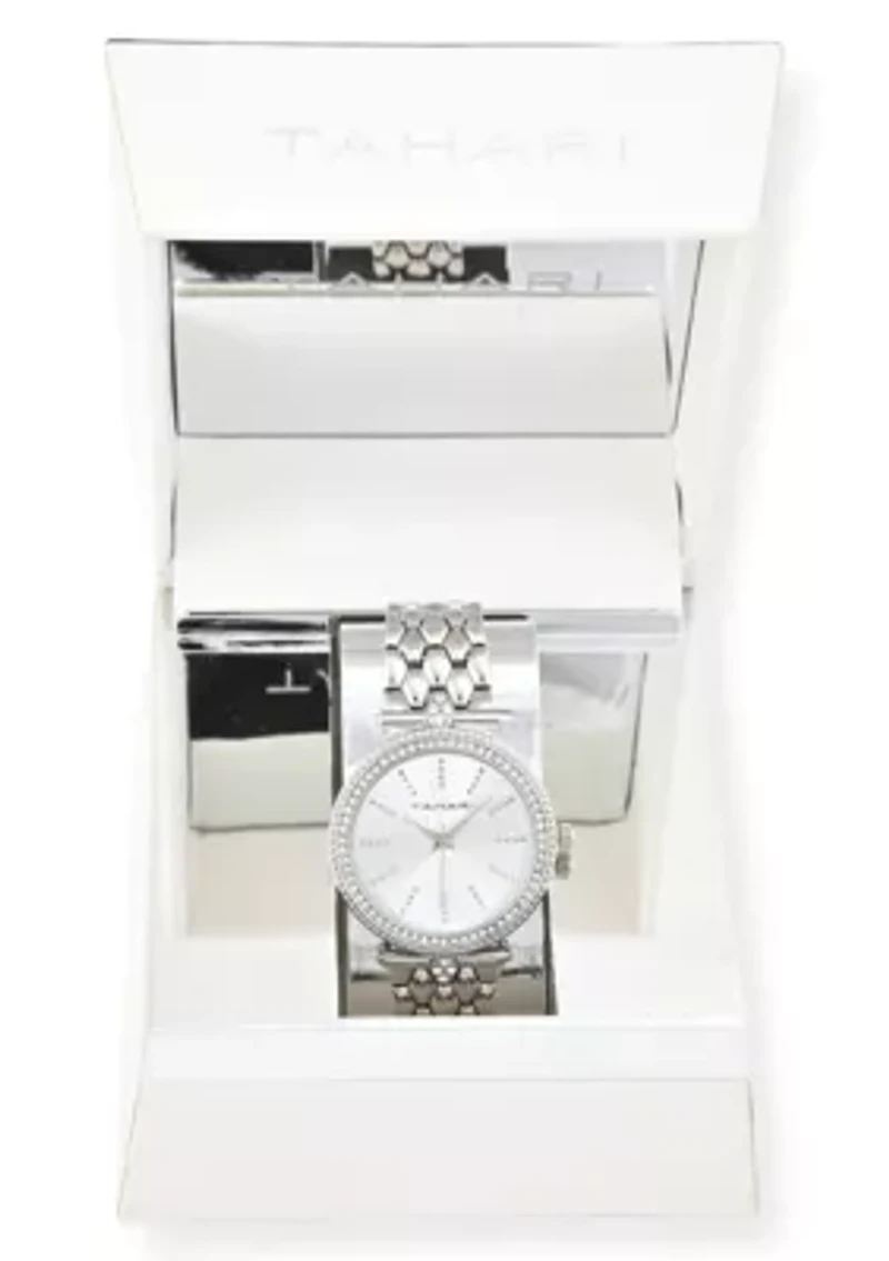 Tahari Adult Womens Analog Watch w Silver Case Dial and Bracelet Model# TAH5572