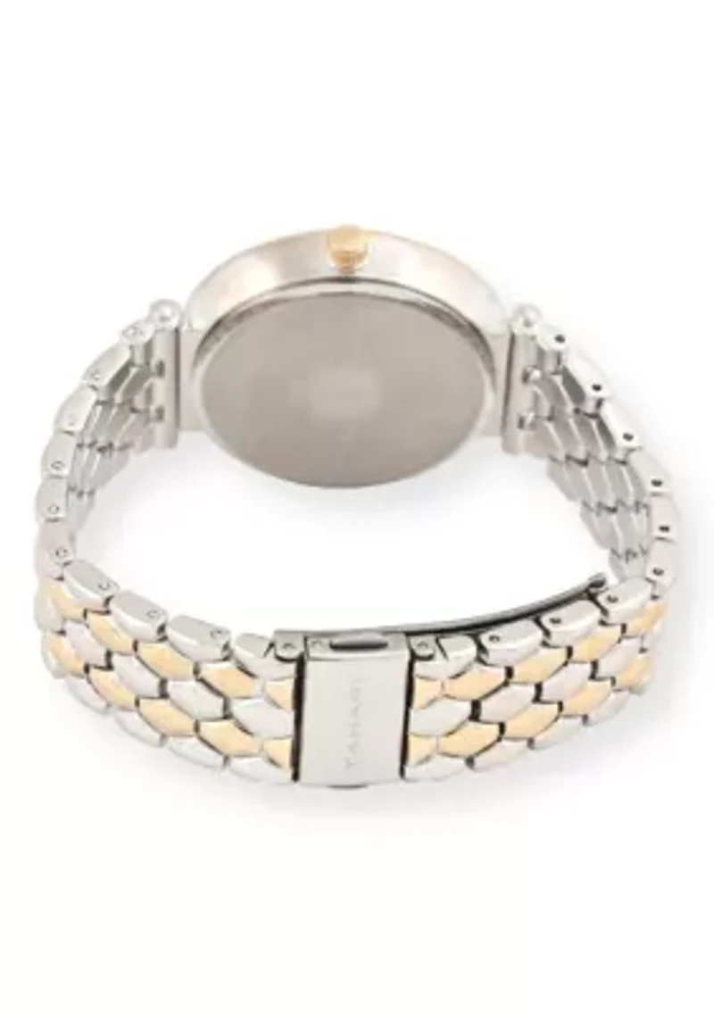Tahari Adult Womens Analog Watch w Two-Tone Gold Silver Case Dial and Bracelet Model# TAH5576