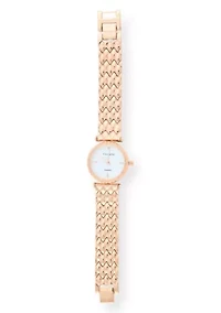 Tahari Adult Womens Analog Watch w Rose Gold Case Dial and Bracelet w Genuine Diamond at 12 Model# TAH5691