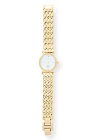 Tahari Adult Womens Analog Watch w Gold Case Dial and Bracelet w Genuine Diamond at 12  Model# TAH5692
