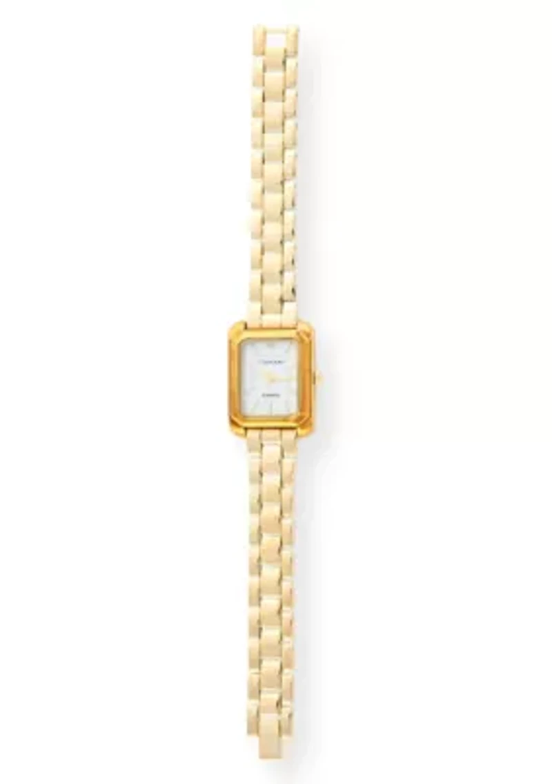 Tahari Adult Womens Analog Watch w Gold Case and Bracelet w Genuine Diamond at 12 Model# TAH5695