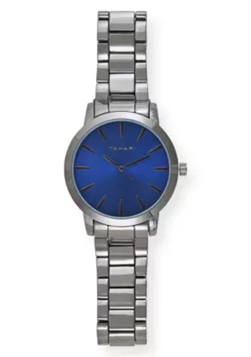 Tahari Adult Mens Analog Watch with Gun Metal Case Blue Dial and Gun Metal Braceket Model# TAH60007 