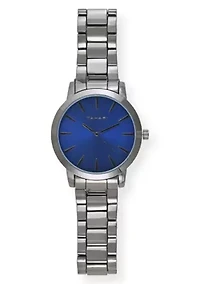Tahari Adult Mens Analog Watch with Gun Metal Case Blue Dial and Gun Metal Braceket Model# TAH60007 