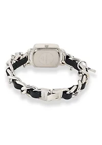 TAHARI Ladies Silver and Black Charm Watch