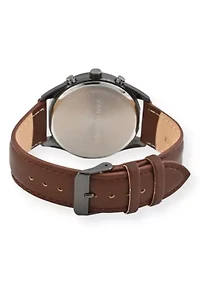 Van Heusen Adult Mens Analog Watch with Black Case and Brown Strap Model# VAN5841