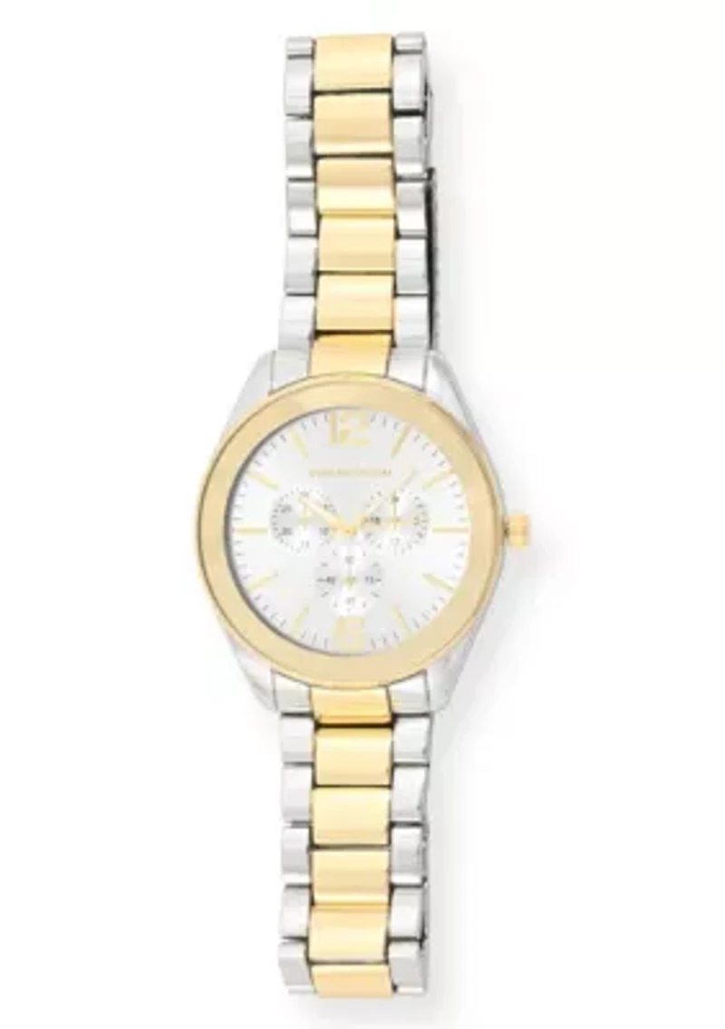 Van Heusen Adult Mens Analog Watch with Two-Tone Silver Gold Case and Bracelet Model# VAN8851