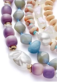 Lab Created Gold Tone 5 Row Statement Necklace