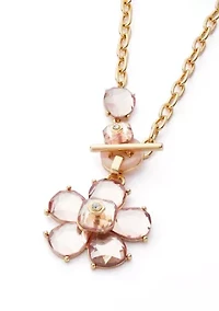 Pastel Pink Floral Pendant Necklace