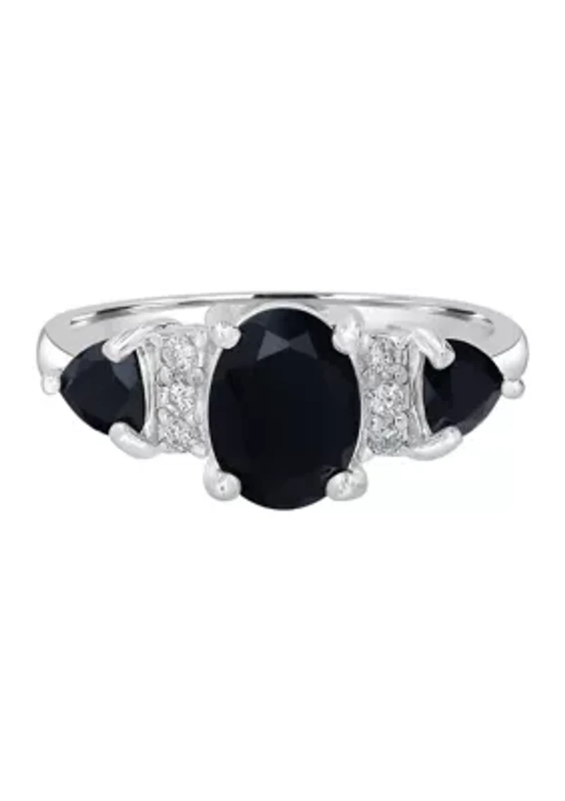 Sterling Silver & Genuine Stone Collection Ring