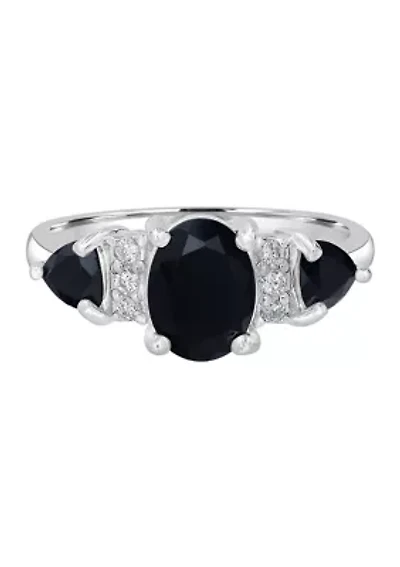 Sterling Silver & Genuine Stone Collection Ring