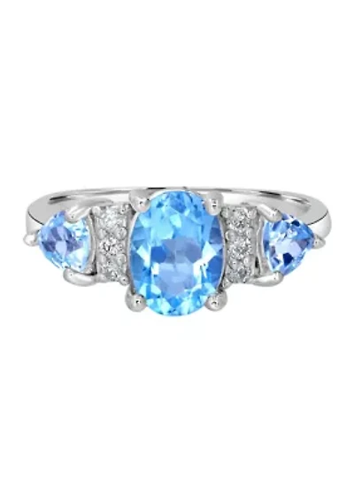 Sterling Silver & Genuine Stone Collection Ring