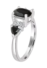 Sterling Silver & Genuine Stone Collection Ring