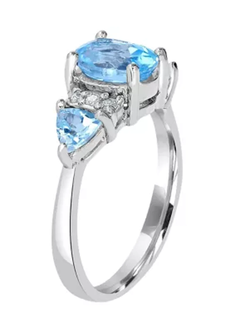 Sterling Silver & Genuine Stone Collection Ring