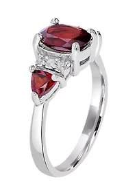 Sterling Silver & Genuine Stone Collection Ring