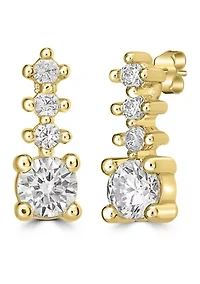 Sterling Silver Linear Cubic Zirconia Earrings