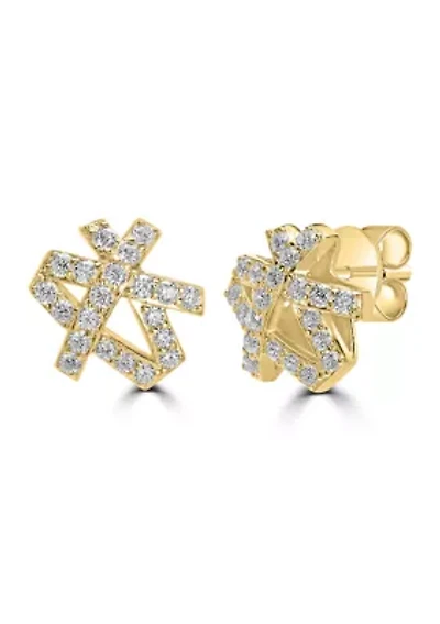Sterling Silver Cubic Zirconia Stud Earrings