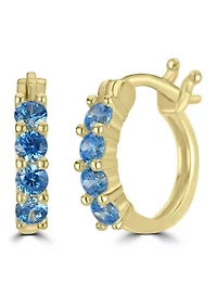 Plated Cubic Zirconia Hoop Earrings