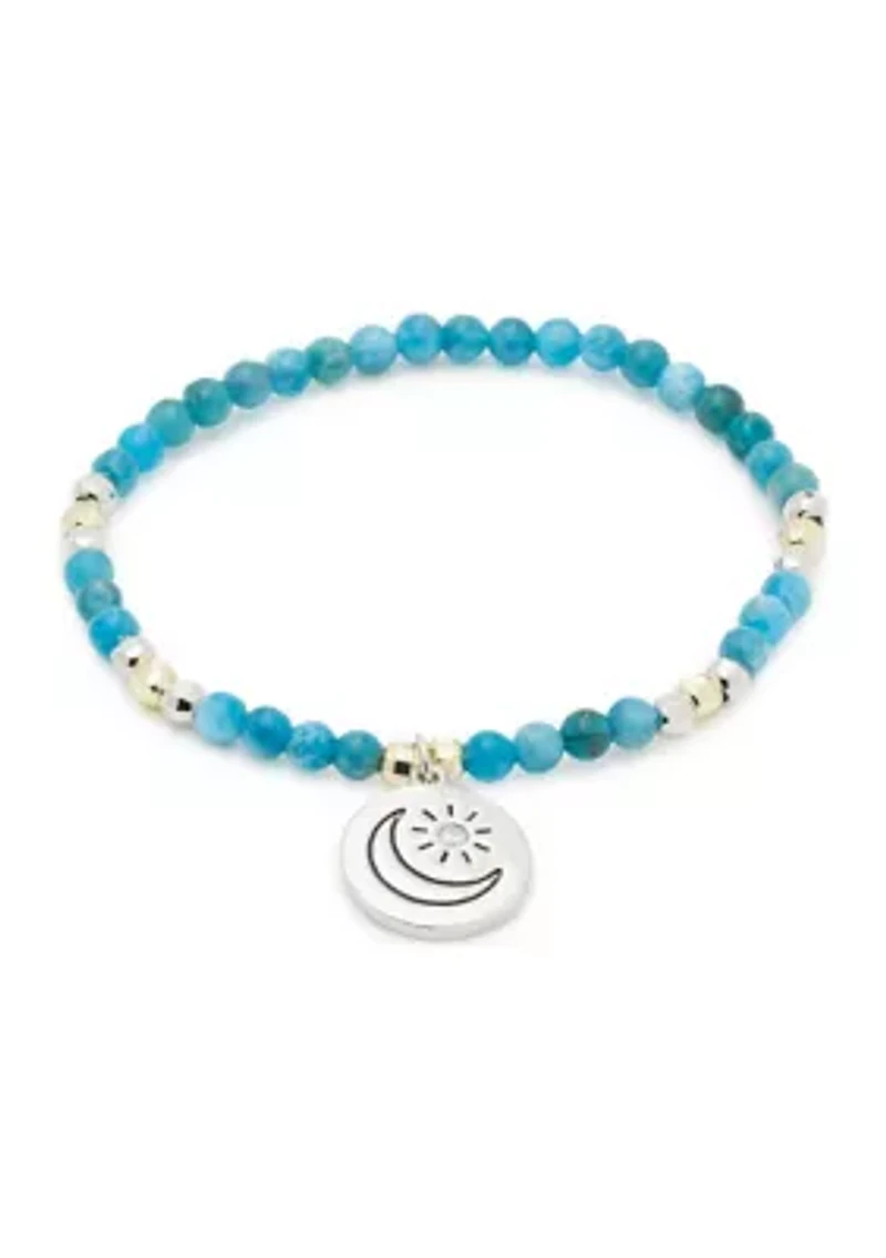 Silver Plated Beaded Moon Bracelet